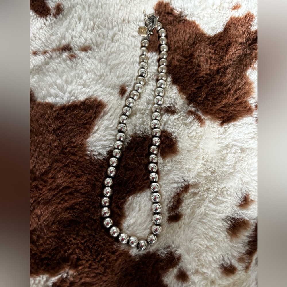 Rare vintage Ralph Lauren silver beaded necklace